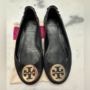 Tory Burch Minnie Travel Ballet Flats - Black 6.5